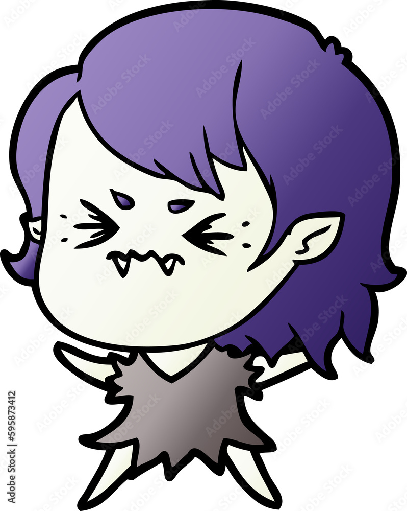annoyed cartoon vampire girl