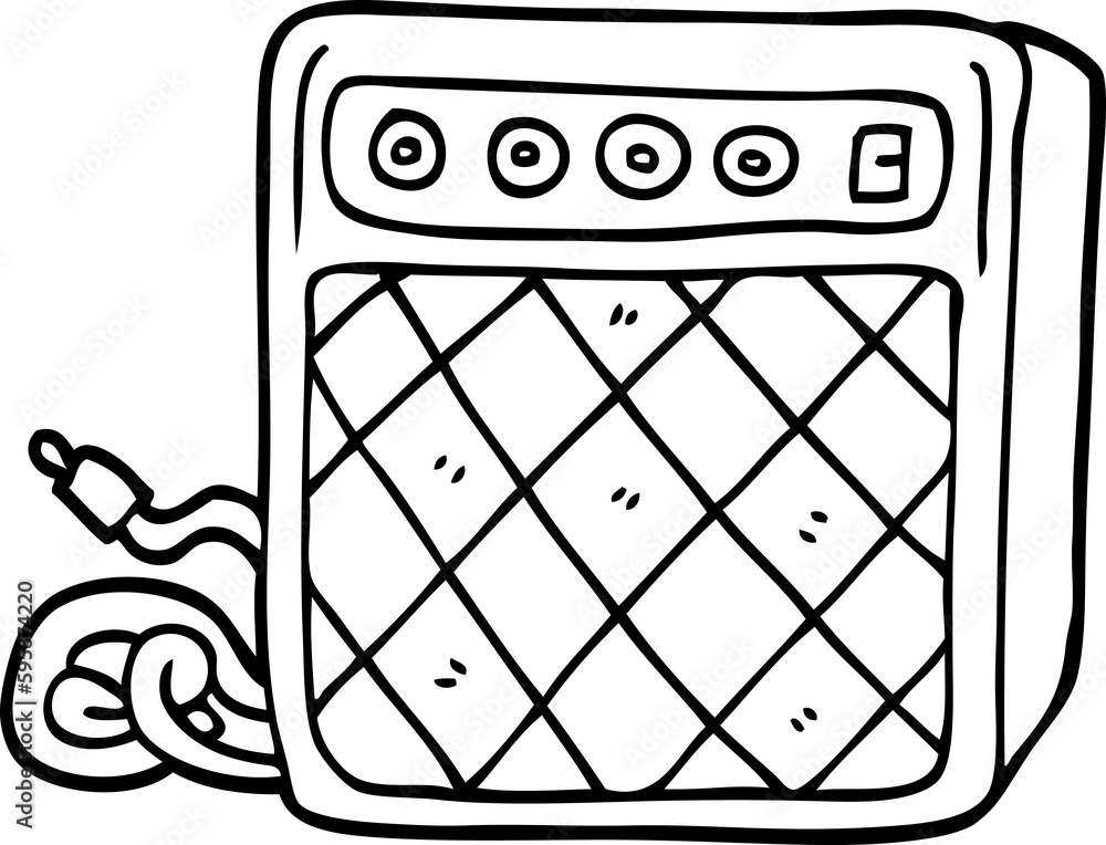line drawing cartoon retro speaker system line drawing cartoon retro speaker system