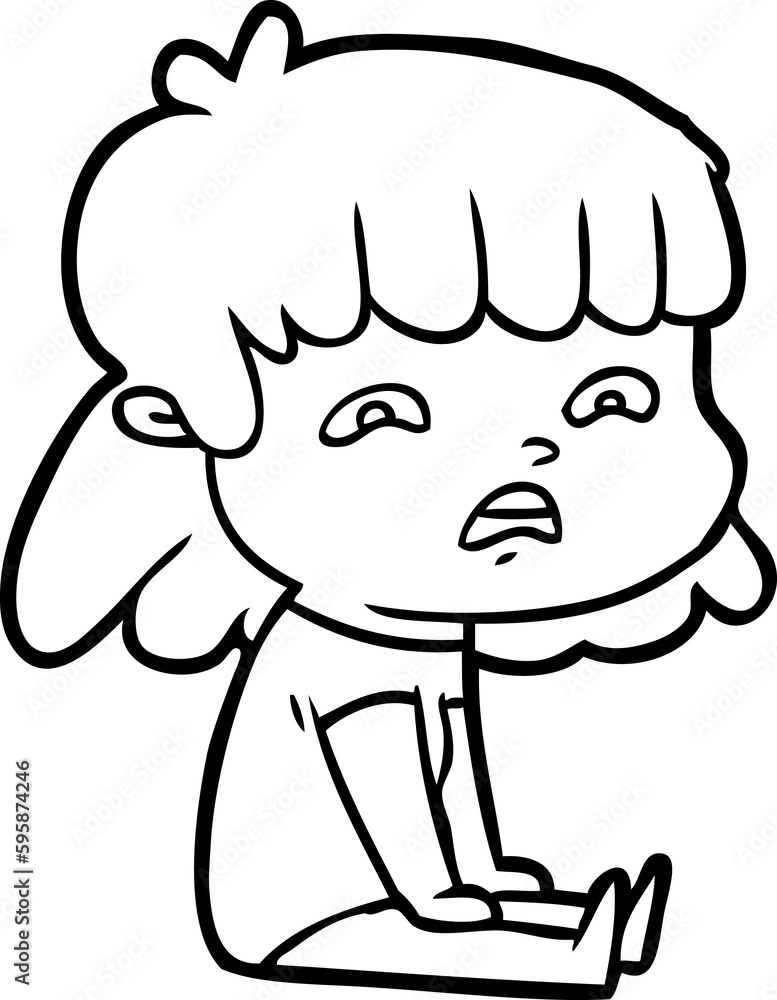 cartoon worried woman cartoon worried woman