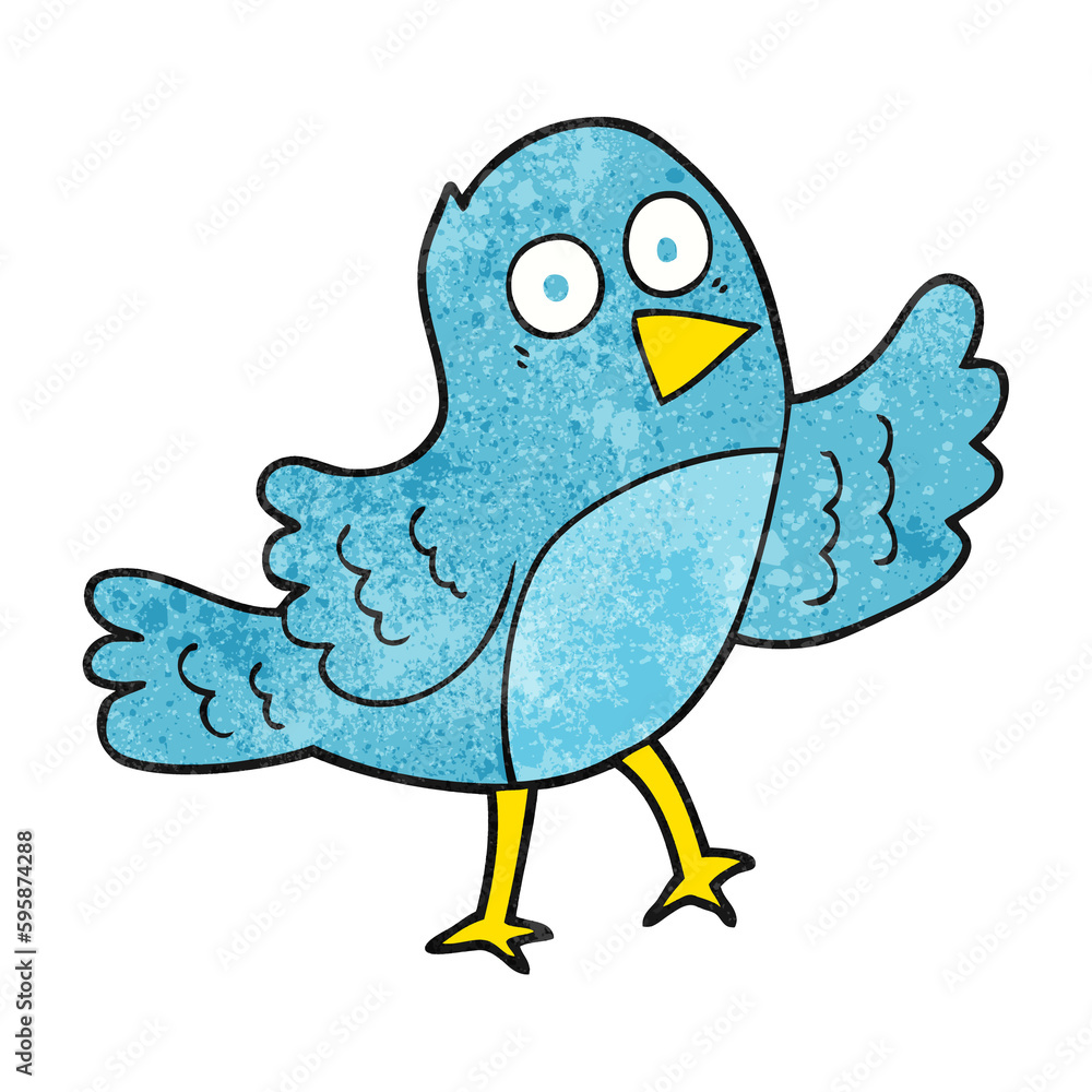 freehand textured cartoon bird freehand textured cartoon bird