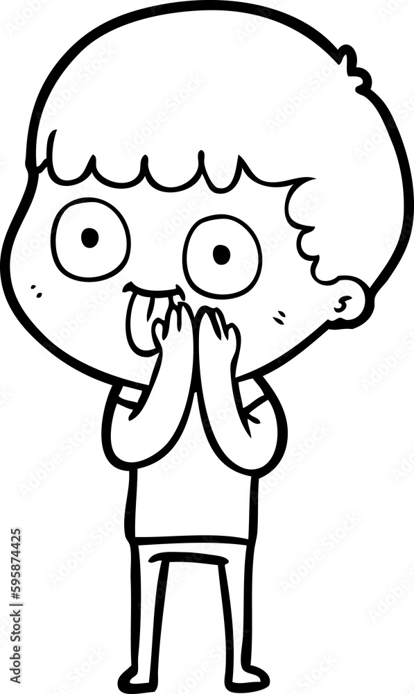 Obraz premium cartoon man staring