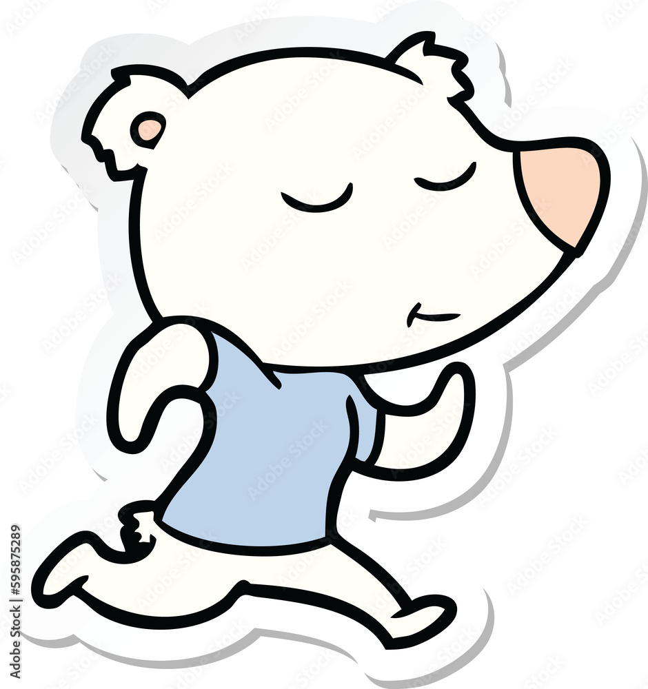 sticker of a happy cartoon polar bear sticker of a happy cartoon polar bear