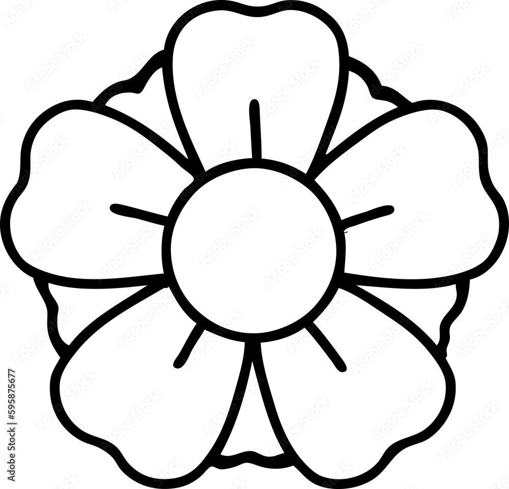 tattoo in black line style of a flower tattoo in black line style of a flower
