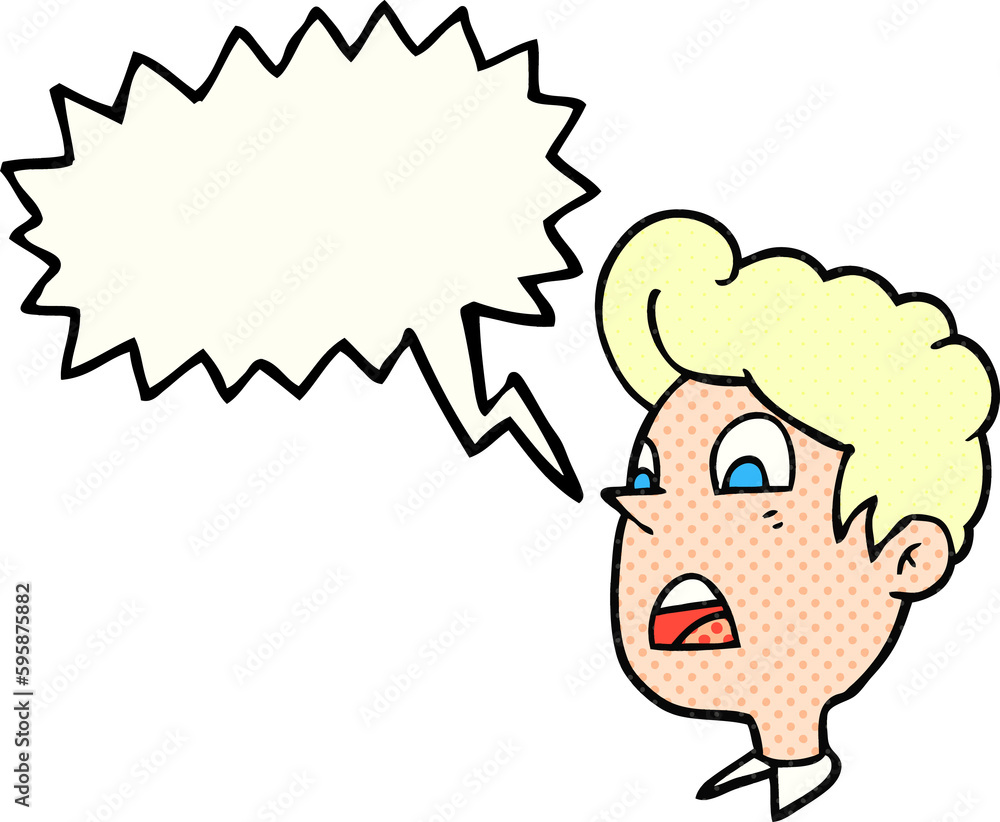 freehand drawn comic book speech bubble cartoon shocked man freehand drawn comic book speech bubble cartoon shocked man