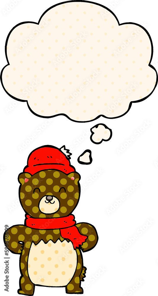 cute cartoon bear with thought bubble in comic book style cute cartoon bear with thought bubble in comic book style