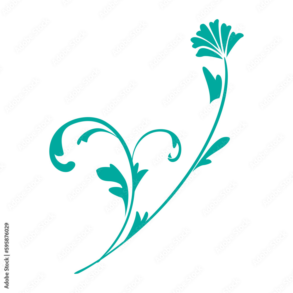 Fototapeta premium Flower or tree silhouette icon. 