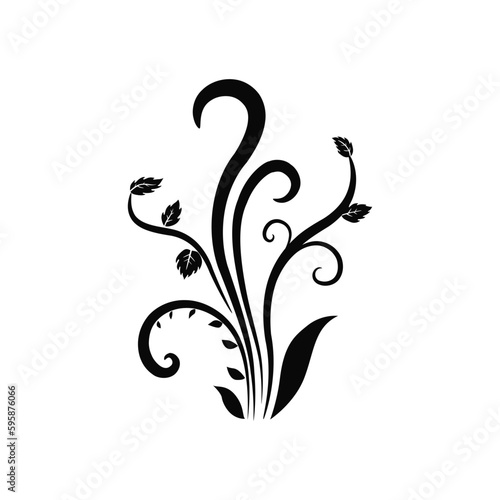 flower or tree silhouette icon.