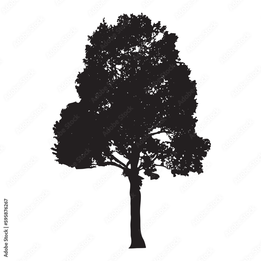 Fototapeta premium Flower or tree silhouette icon.