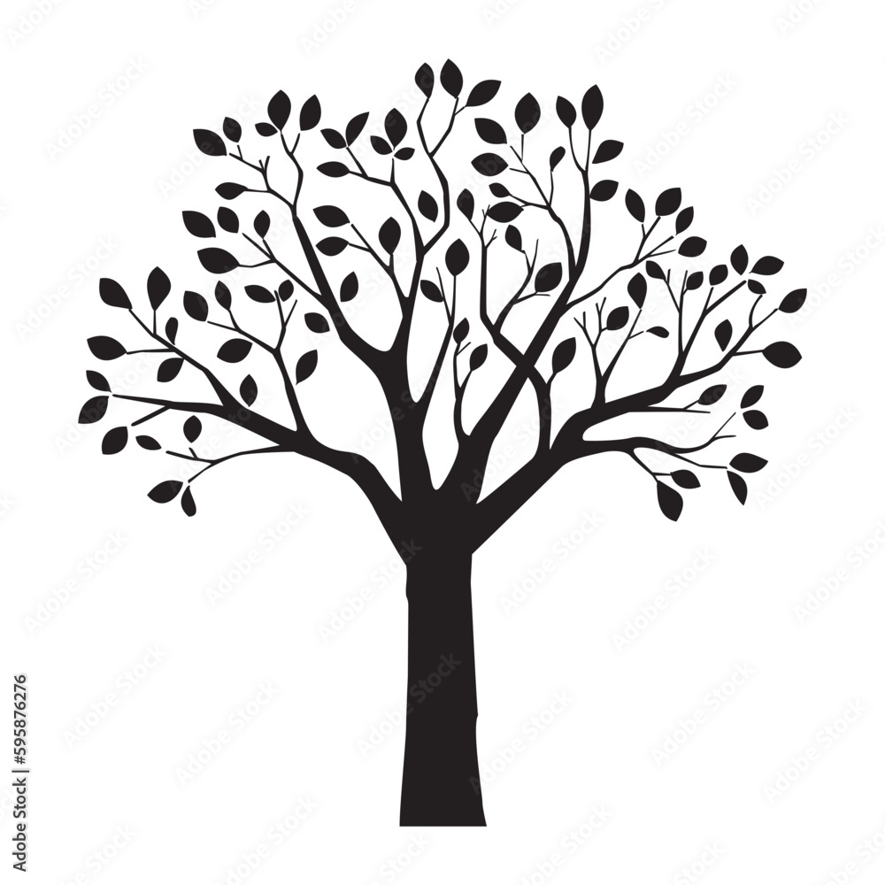 Obraz premium Flower or tree silhouette icon. 
