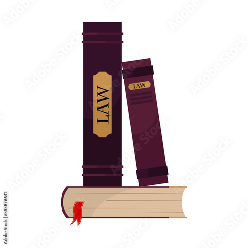 Books. Books about law and order. Court case. Code for a court case. 
