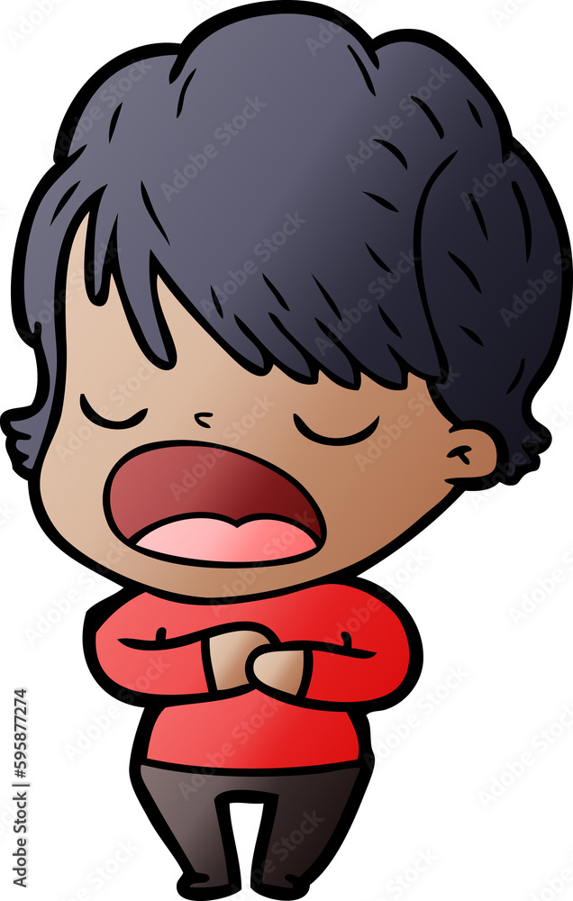 cartoon woman talking