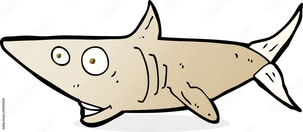 Obraz premium cartoon happy shark