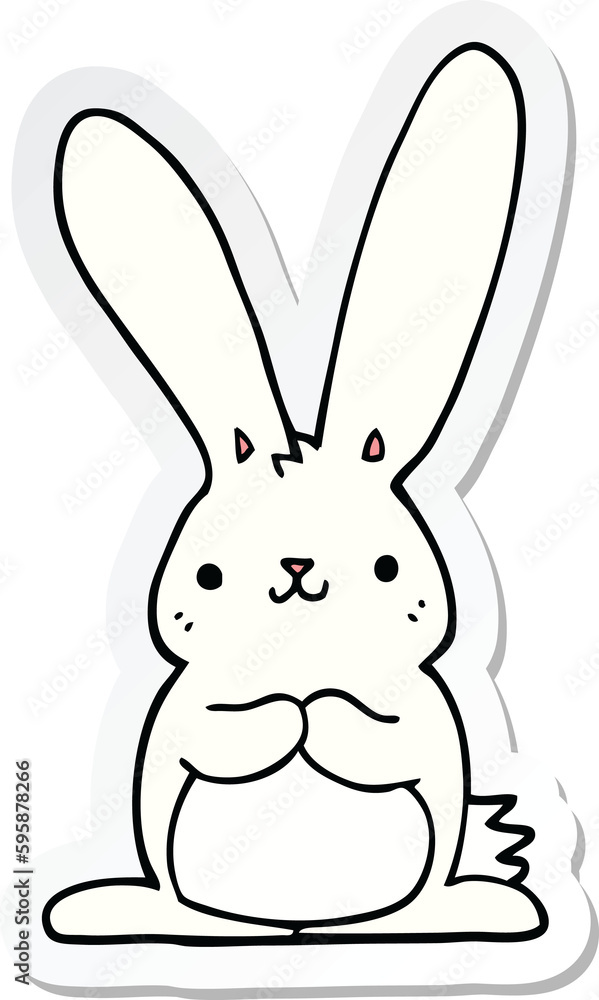 sticker of a cartoon rabbit sticker of a cartoon rabbit