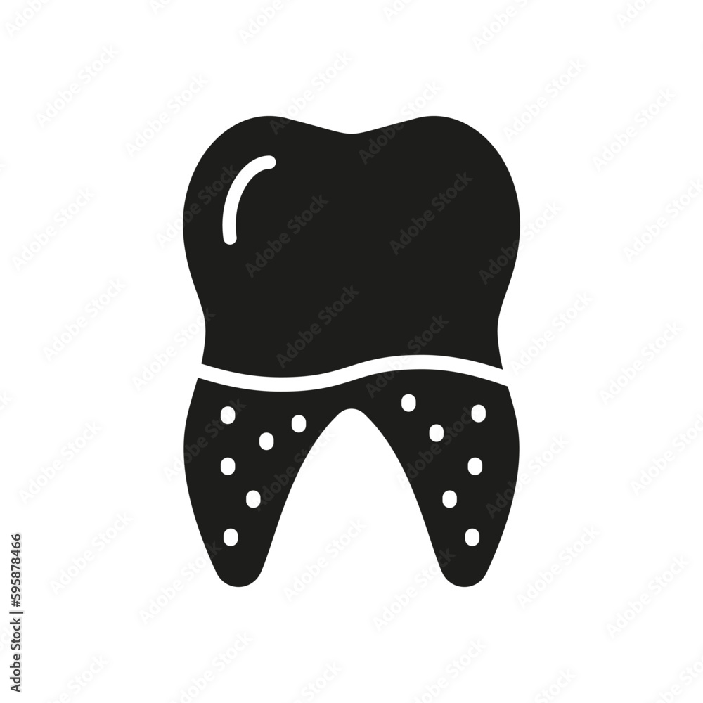 Dental Calculus Silhouette Icon. Defective Teeth, Tartar, Plaque Glyph ...