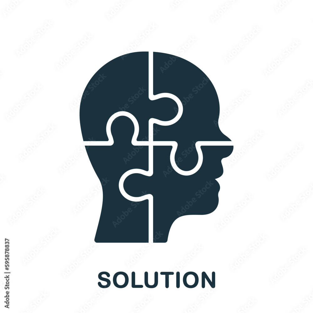 Puzzle in Human Head Solution Concept Silhouette Icon. Creation Idea, Person's Brain and Jigsaw Pieces Glyph Pictogram. Brainstorm Intellectual Process Solid Symbol. Isolated Vector Illustration Puzzle in Human Head Solution Concept Silhouette Icon. Creation Idea, Person's Brain and Jigsaw Pieces Glyph Pictogram. Brainstorm Intellectual Process Solid Symbol. Isolated Vector Illustration