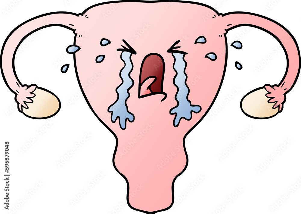 cartoon uterus crying