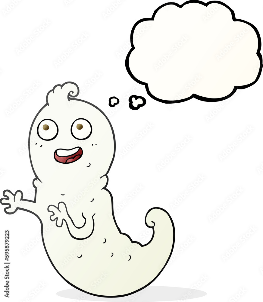 freehand drawn thought bubble cartoon ghost freehand drawn thought bubble cartoon ghost