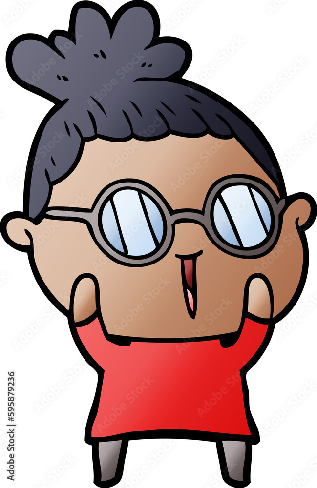 cartoon woman wearing spectacles