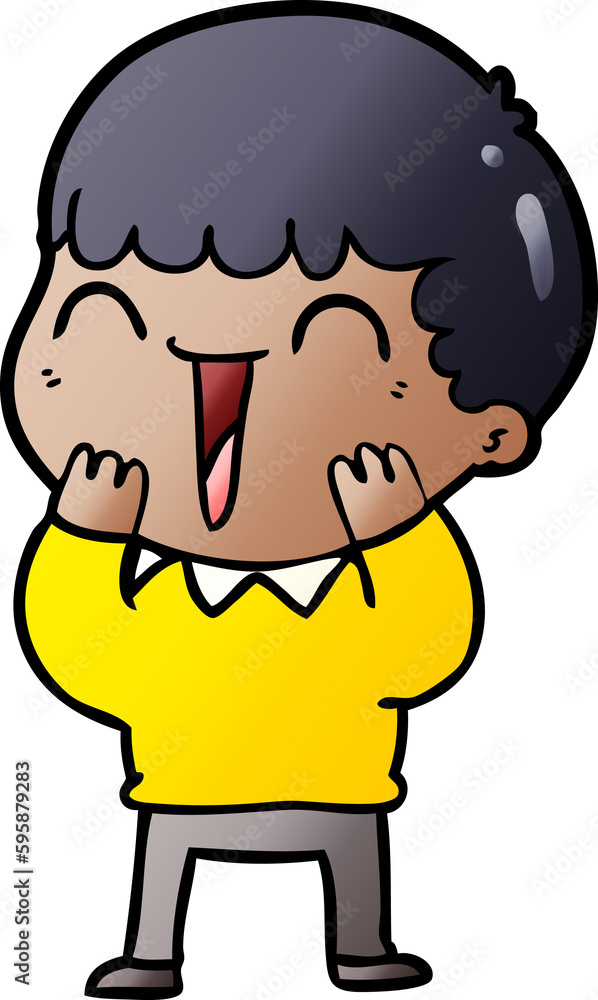 Obraz premium cartoon happy man