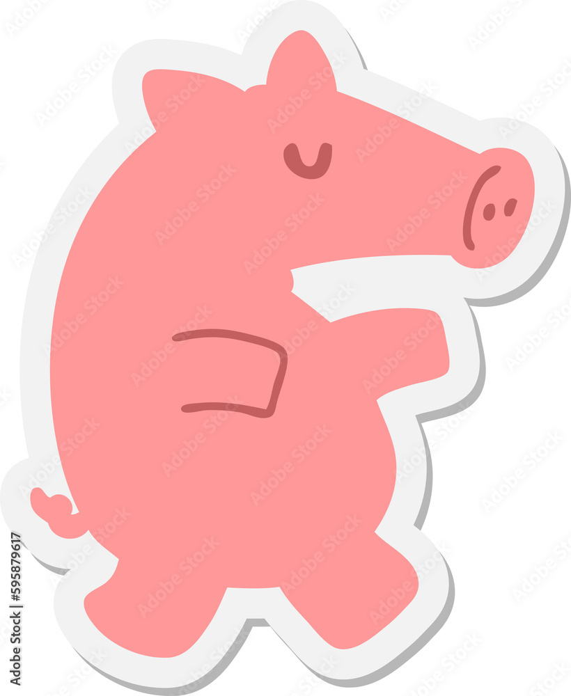 Obraz premium long snout pig sticker