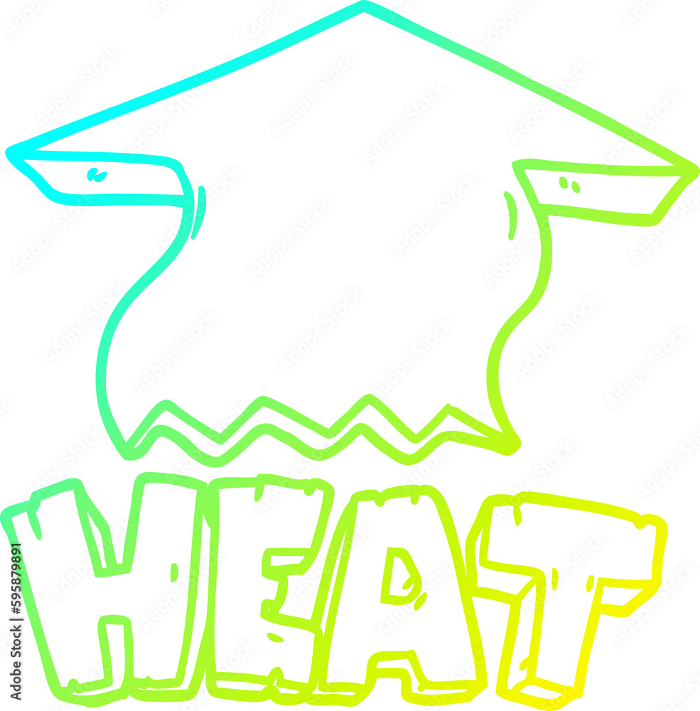cold gradient line drawing of a cartoon heat symbol cold gradient line drawing of a cartoon heat symbol