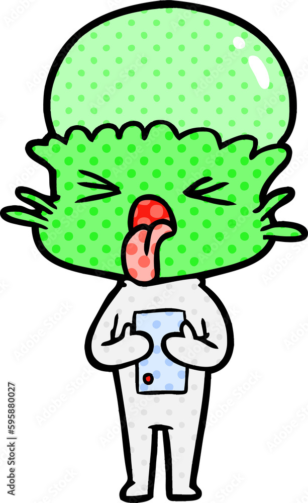 Fototapeta premium disgusted cartoon alien