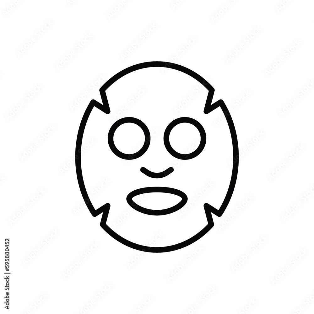 Facial sheet mask thin line icon. Modern vector illustration for beauty shop. Facial sheet mask thin line icon. Modern vector illustration for beauty shop.
