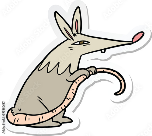 sticker of a cartoon rat