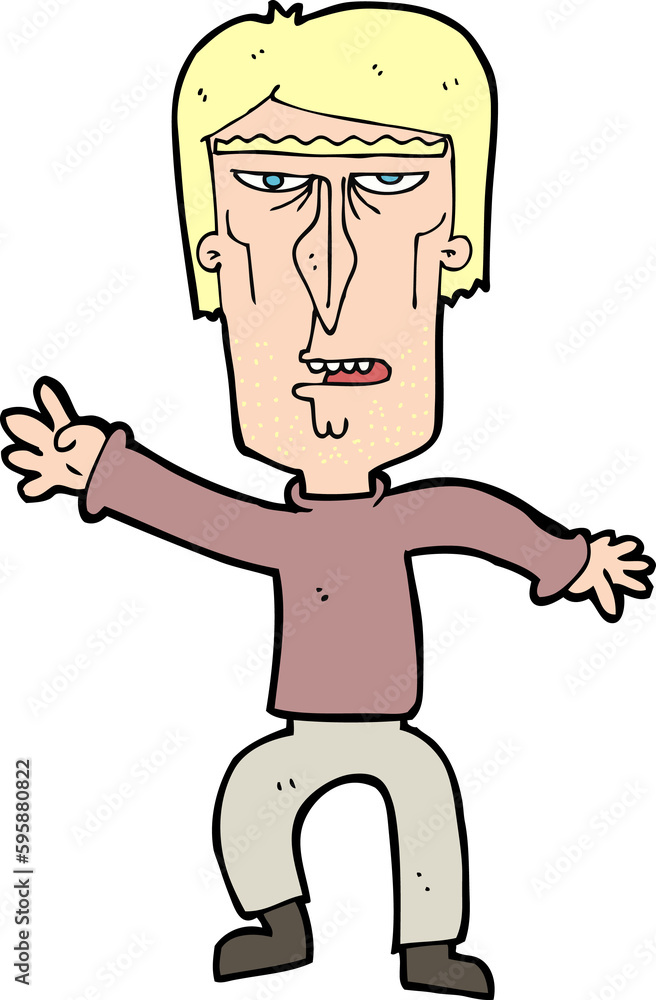 cartoon angry man waving warning cartoon angry man waving warning