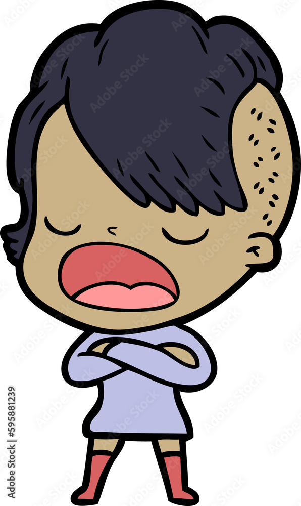 cartoon cool hipster girl talking cartoon cool hipster girl talking