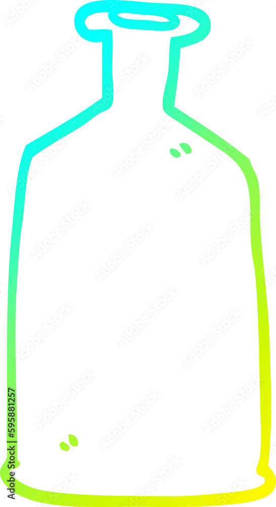 cold gradient line drawing of a cartoon clear glass bottle cold gradient line drawing of a cartoon clear glass bottle