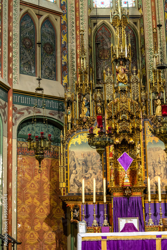 Interior of St. Willibrord Catholic Church in Utrerch in the Netherlands photo