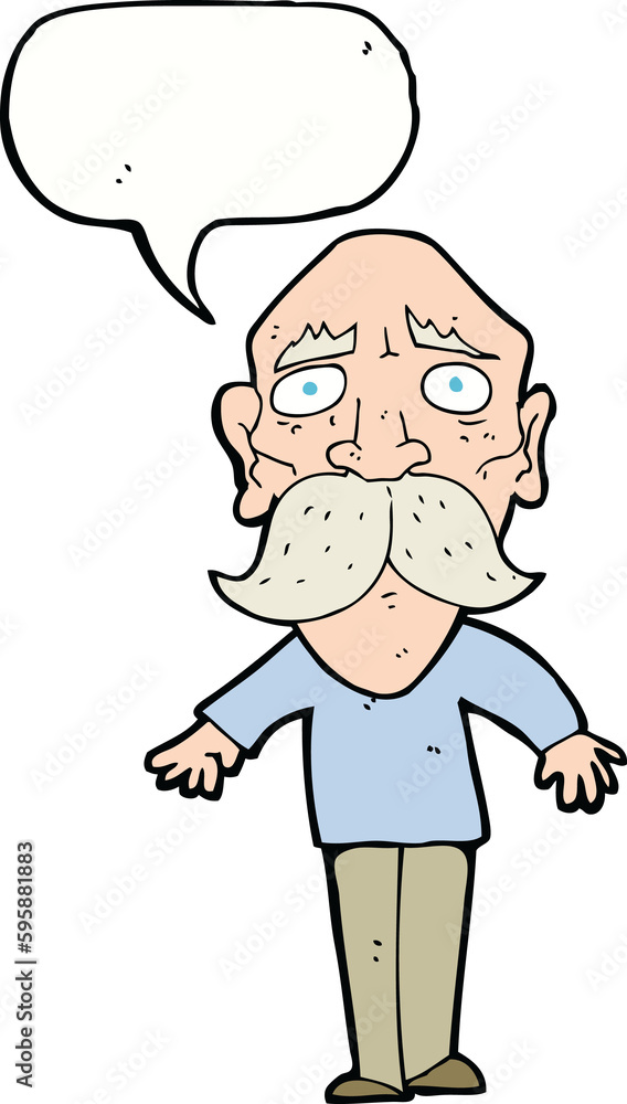 cartoon sad old man with speech bubble cartoon sad old man with speech bubble