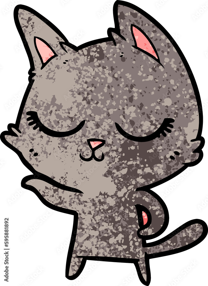 Obraz premium calm cartoon cat