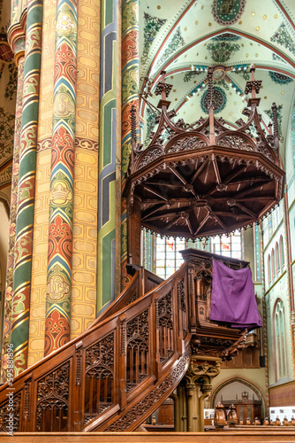 Interior of St. Willibrord Catholic Church in Utrerch in the Netherlands photo