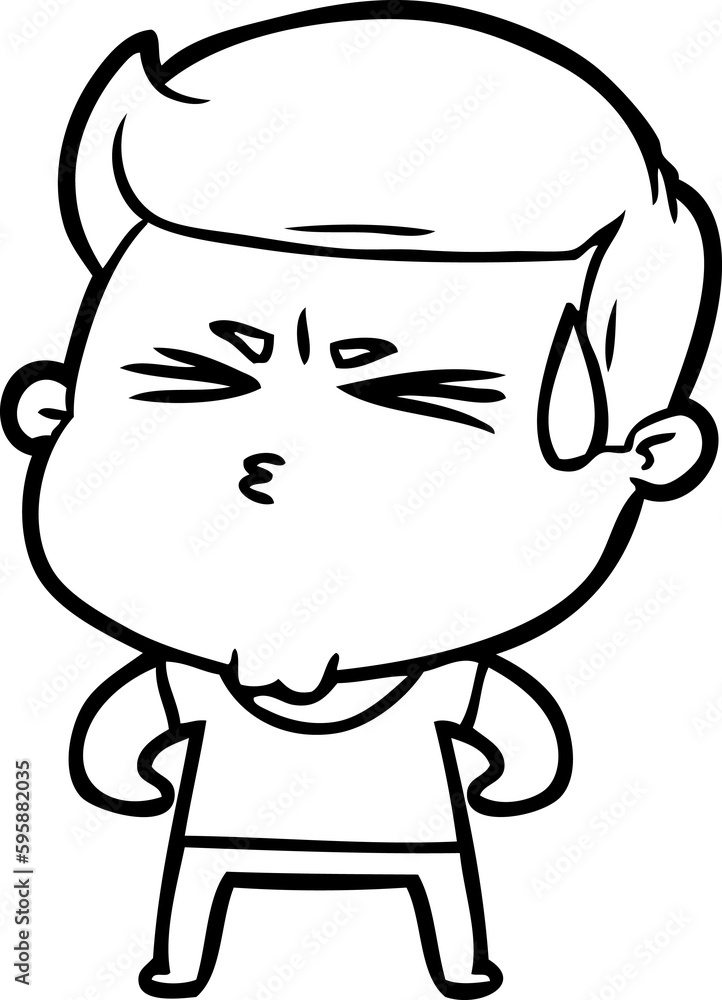 cartoon man sweating cartoon man sweating