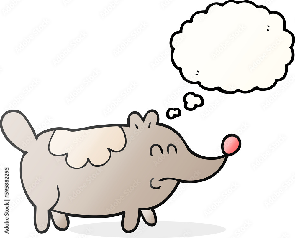 freehand drawn thought bubble cartoon small fat dog freehand drawn thought bubble cartoon small fat dog