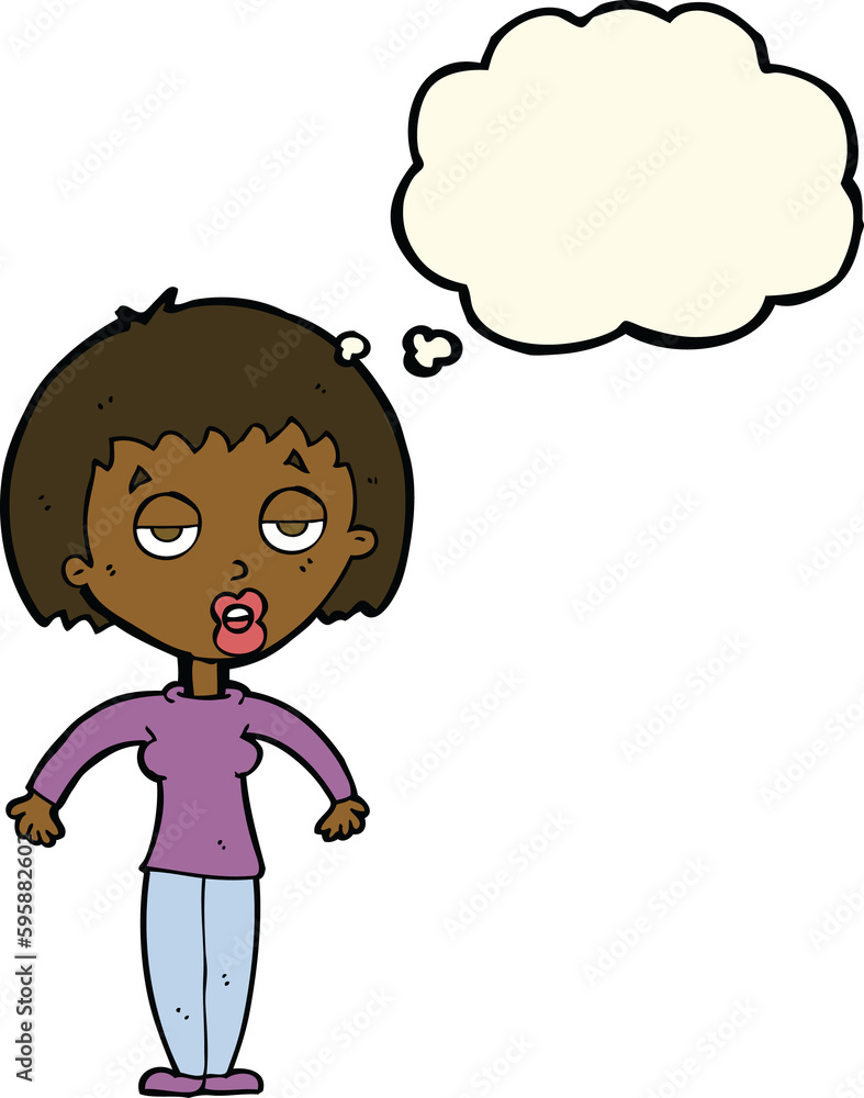 cartoon woman shrugging shoulders with thought bubble cartoon woman shrugging shoulders with thought bubble