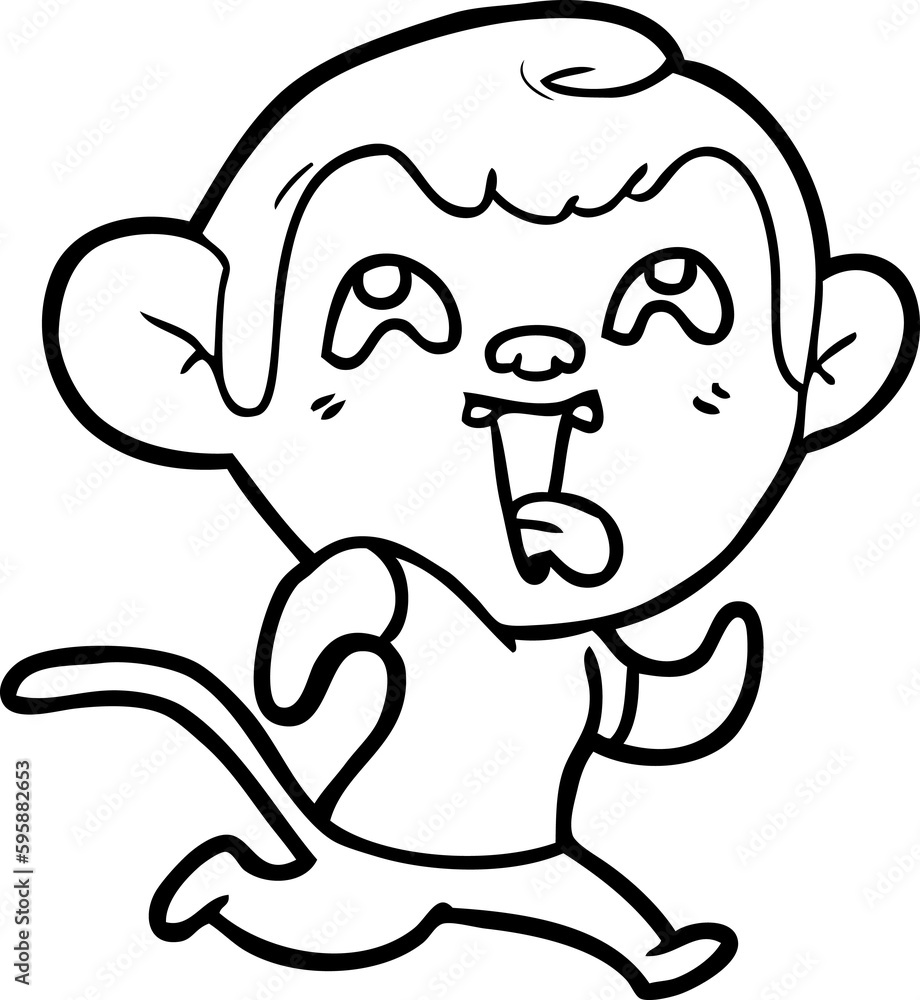 crazy cartoon monkey jogging