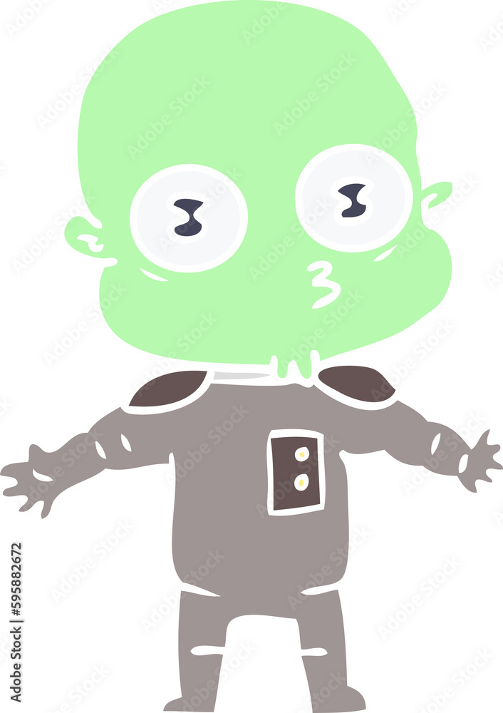 flat color style cartoon weird bald spaceman flat color style cartoon weird bald spaceman