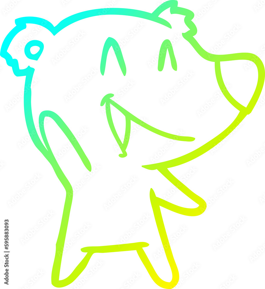 cold gradient line drawing of a laughing bear cartoon cold gradient line drawing of a laughing bear cartoon