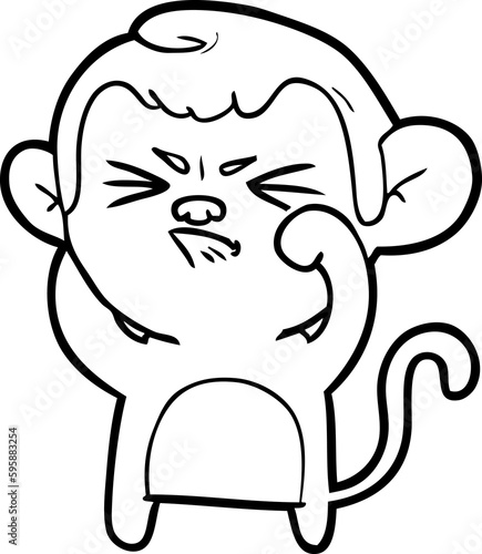 Canvas Print cartoon angry monkey