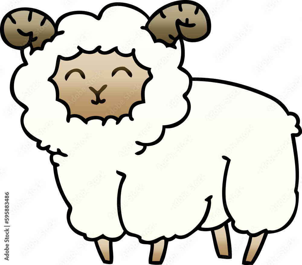 gradient shaded quirky cartoon ram gradient shaded quirky cartoon ram