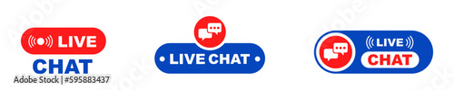 Set of live chat vector icons. Online support. Helpdesk icon. Online help. Vector 10 Eps.