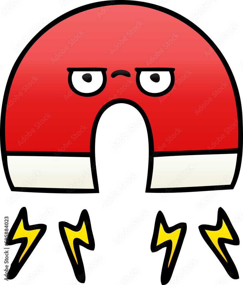 gradient shaded cartoon of a magnet gradient shaded cartoon of a magnet