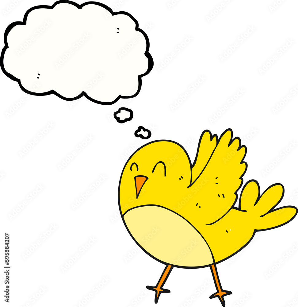 freehand drawn thought bubble cartoon bird freehand drawn thought bubble cartoon bird