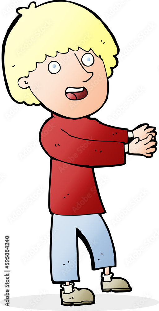 cartoon happy man showing