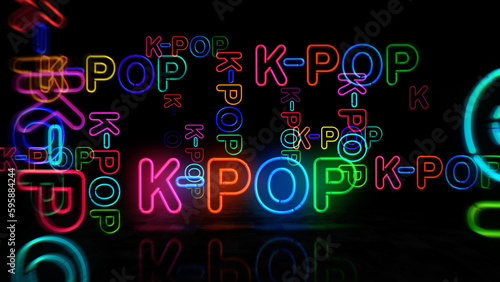 Fotografía K-Pop Korea music neon light 3d illustration