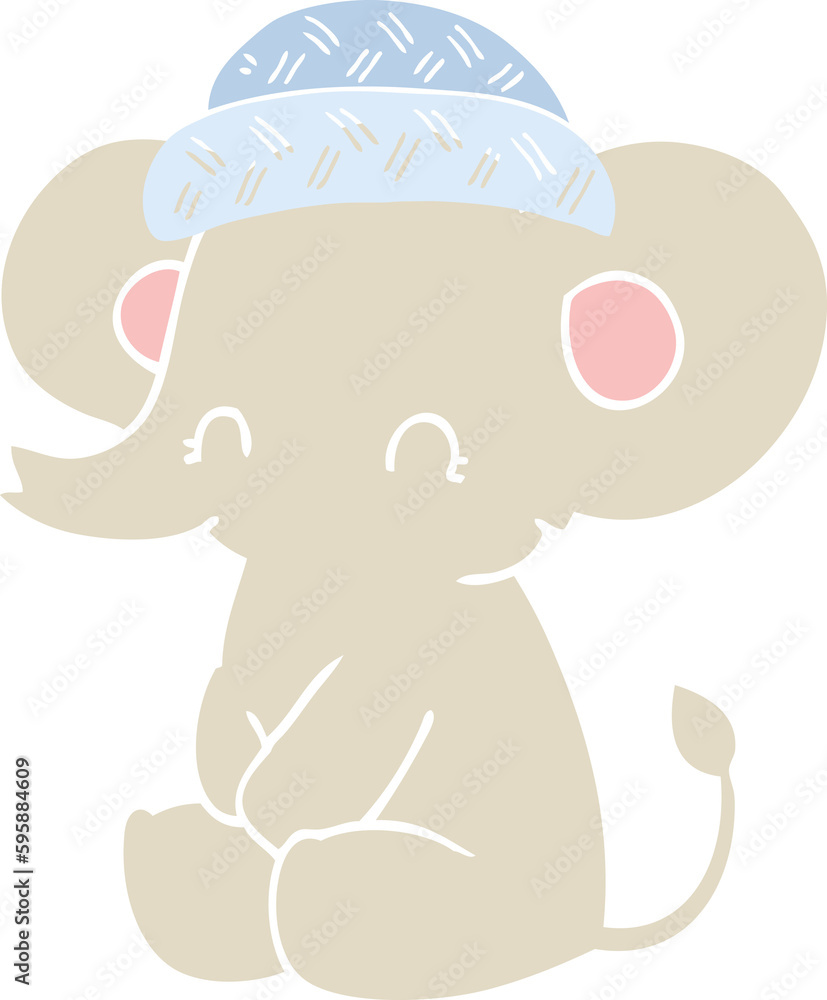 flat color style cartoon cute elephant flat color style cartoon cute elephant