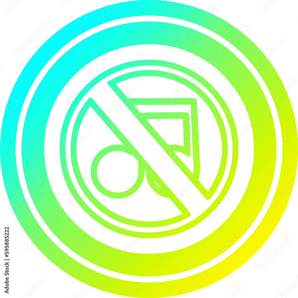no music circular icon with cool gradient finish no music circular icon with cool gradient finish